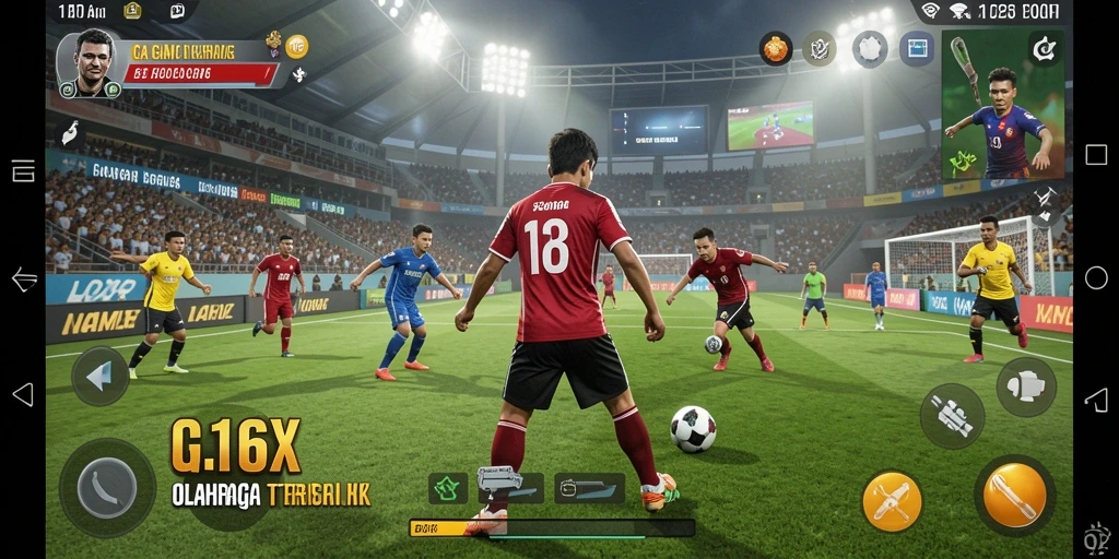 Screenshot gameplay 116X menampilkan aksi olahraga menarik.