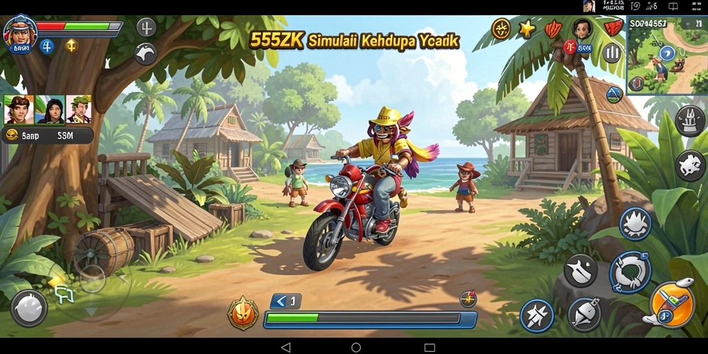 Screenshot gameplay <strong>555ZK</strong> menampilkan interaksi karakter dan lingkungan yang dinamis.