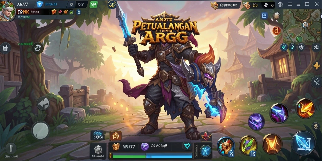 Tampilan layar permainan AN777 dengan pertarungan ARPG yang mendebarkan.