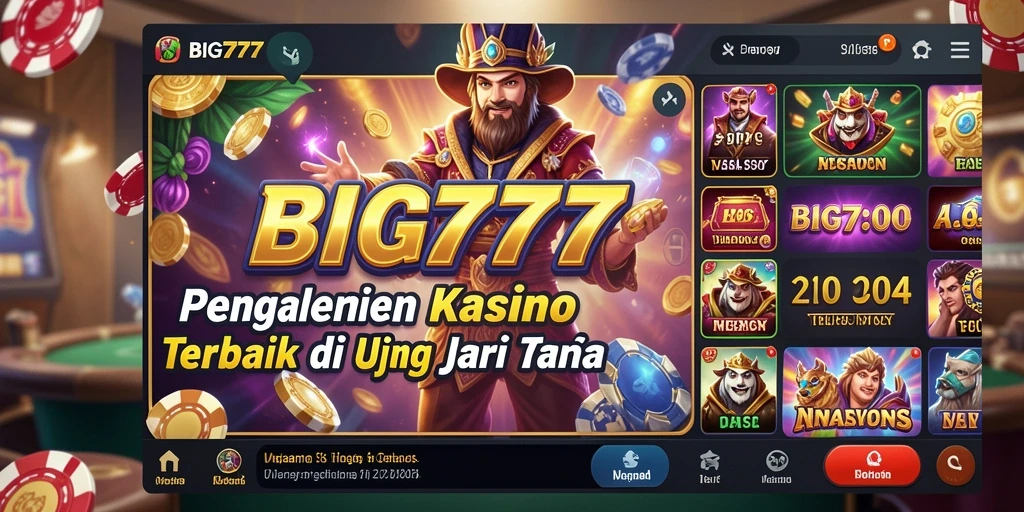 Screenshot utama <strong>BIG777</strong> menunjukkan gameplay Kasino yang mendebarkan.