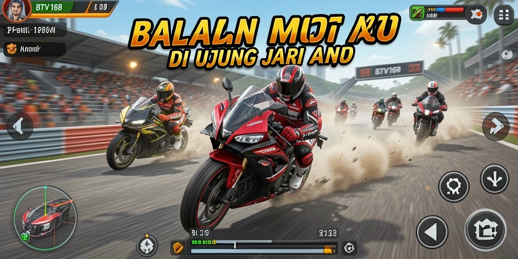Screenshot BTV168 menampilkan balapan motor yang cepat dan menegangkan.