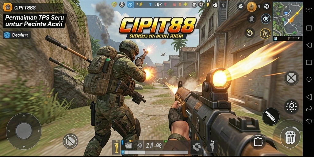 Screenshot menunjukkan aksi intens dari permainan TPS yang mendebarkan.