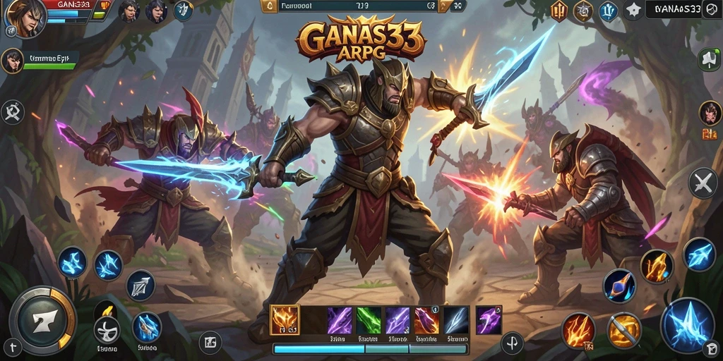 Tampilan gameplay aksi mendebarkan di GANAS33 dengan karakter unik.
