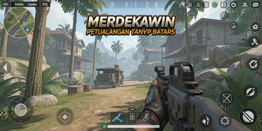 Tampilan gameplay menarik dari MERDEKAWIN yang menampilkan aksi mendebarkan.