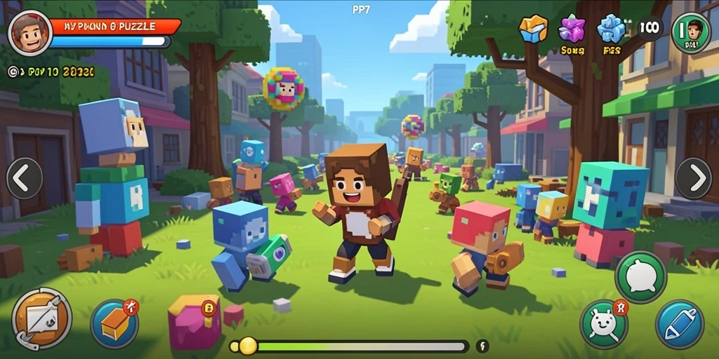 Tangkapan layar utama PP7 menampilkan gameplay seru dalam permainan Puzzle.