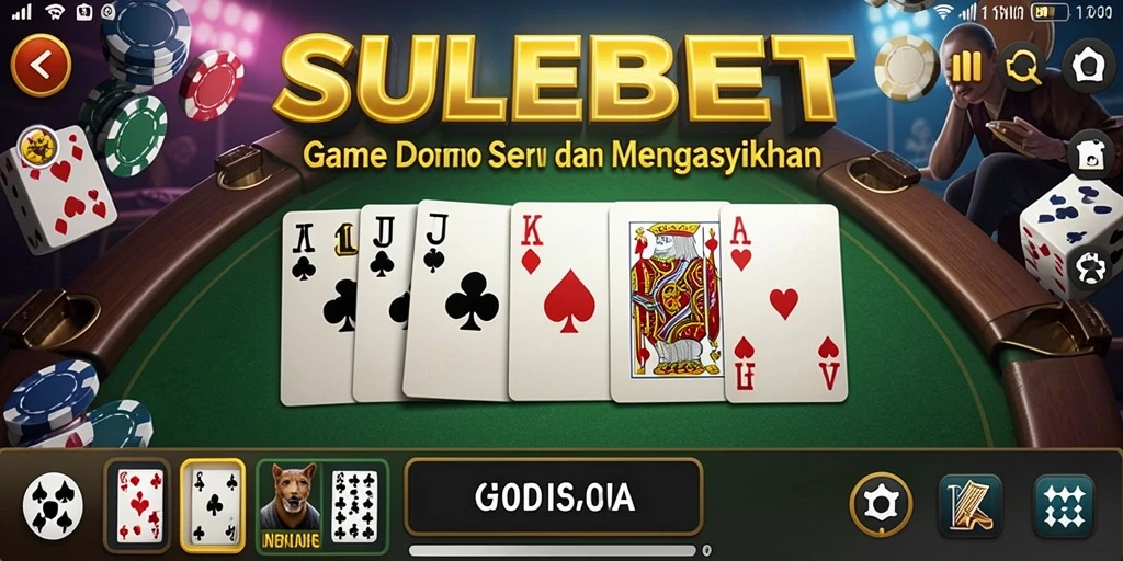 Tampilan gameplay SULEBET saat bermain domino bersama teman.