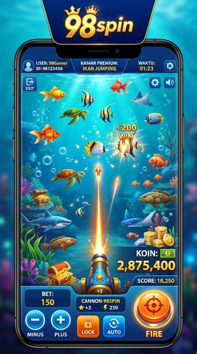 Tampilan antarmuka aplikasi 98spin yang user-friendly.